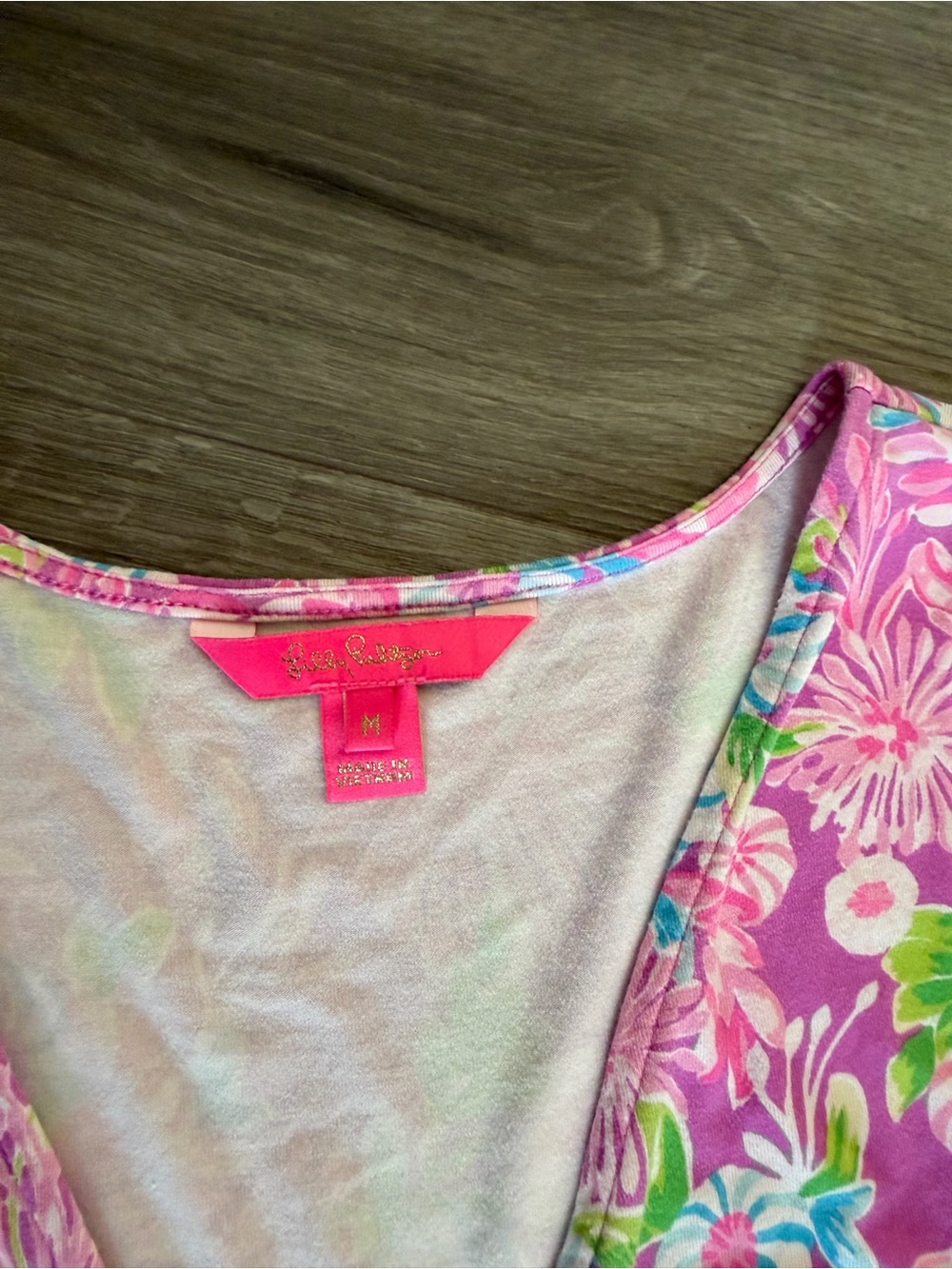 Lilly Pulitzer Pink Multi Floral Scoop Neck Dress SIZE: M - Picture 9 of 14